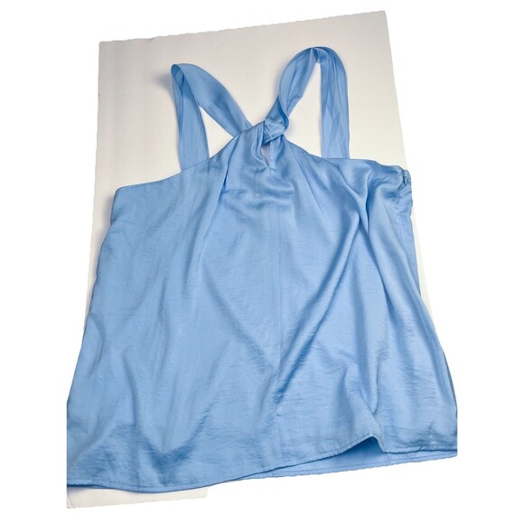 Banana Republic Top Sleeveless Blouse‎ Twist Y Back Wide Strap Blue Large NWT - Picture 3 of 7